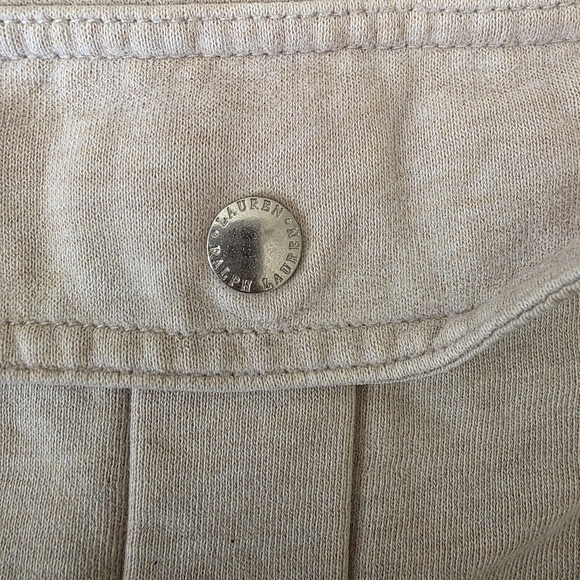 Lauren Ralph Lauren Vintage Style Tan Quilted Shoulder Sweatshirt Jacket 2X -XL - Picture 7 of 15